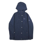 JACK WOLFSKIN Womens Navy Blue Outdoor Jacket UK 6 Polyester Zip Hooded Plain
