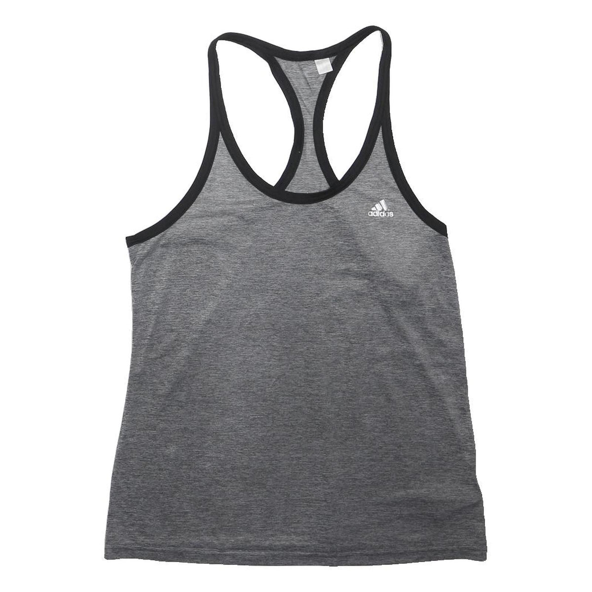 ADIDAS Womens Grey & Black Sports Vest Sleeveless M Climalite Active Gym