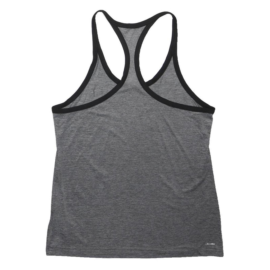 ADIDAS Womens Grey & Black Sports Vest Sleeveless M Climalite Active Gym