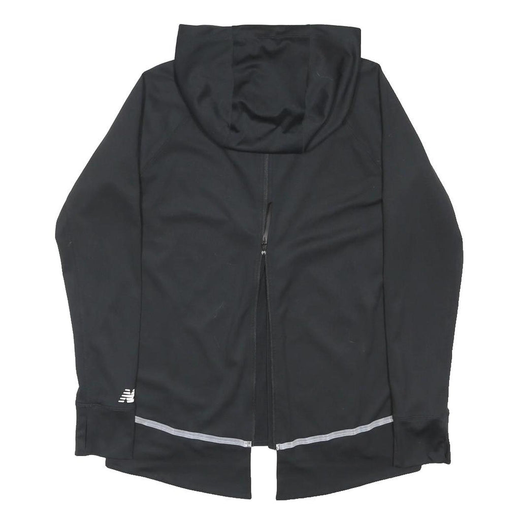 NEW BALANCE Womens Black Hoodie S Reflective Detail Pullover Lightweight
