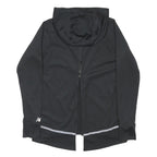 NEW BALANCE Womens Black Hoodie S Reflective Detail Pullover Lightweight