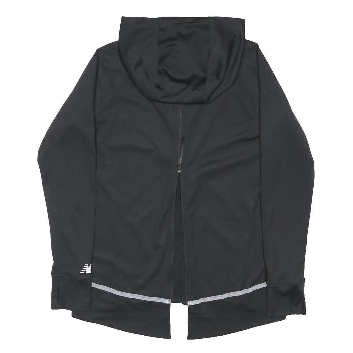 NEW BALANCE Womens Black Hoodie S Reflective Detail Pullover Lightweight