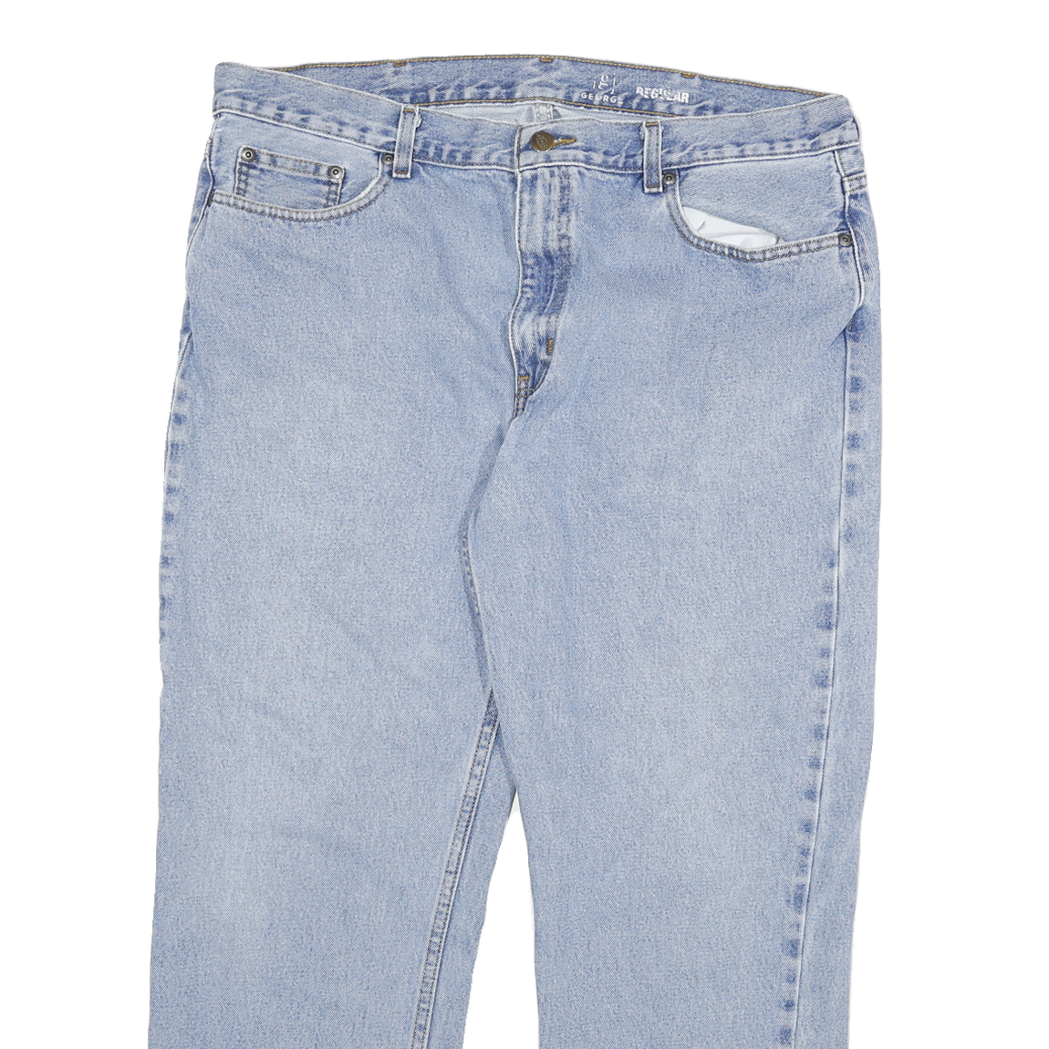 DICKIES Mens Regular Fit Blue Denim Jeans Cotton Blend Zip W36 L27 Classic