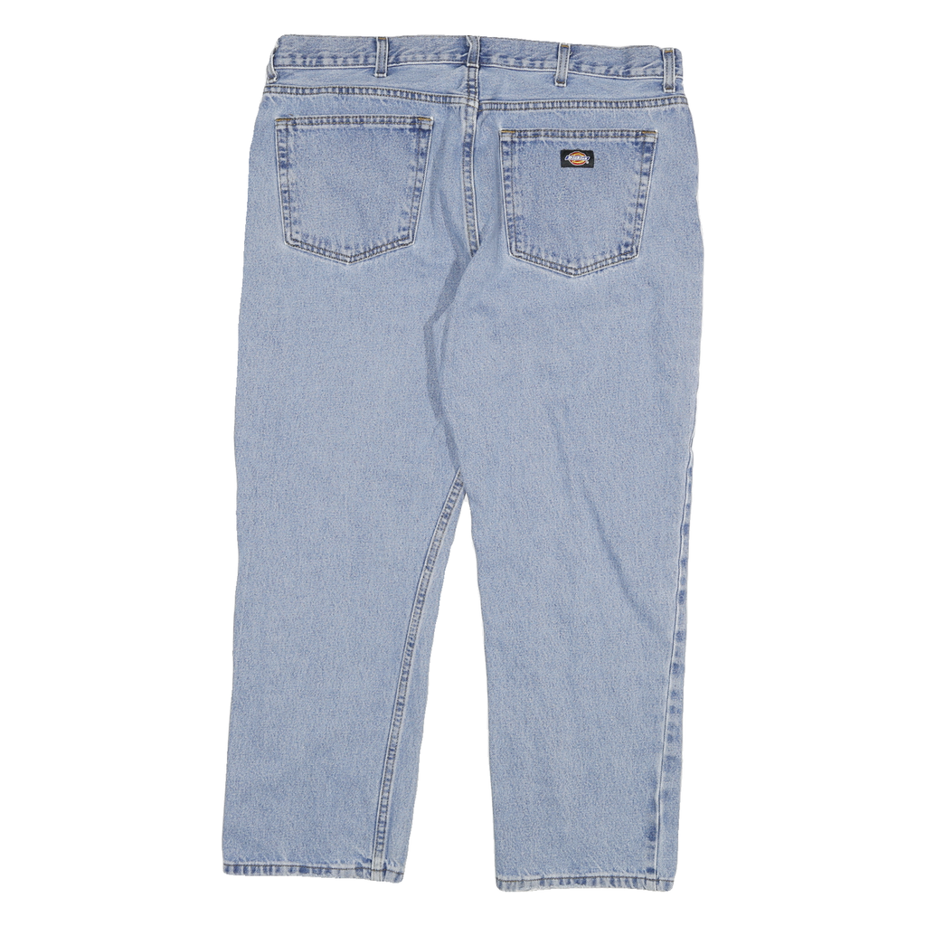DICKIES Mens Regular Fit Blue Denim Jeans Cotton Blend Zip W36 L27 Classic