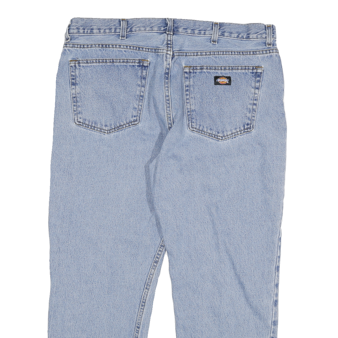 DICKIES Mens Regular Fit Blue Denim Jeans Cotton Blend Zip W36 L27 Classic