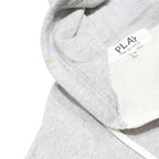COMME DES GARCONS PLAY Mens Grey ¼ Zip Hoodie XL Cotton Heart Logo Sweater