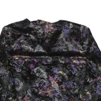 SERGIO DI LAUTRENTI Womens Black Velvet Button Jacket M Floral Pattern Cropped