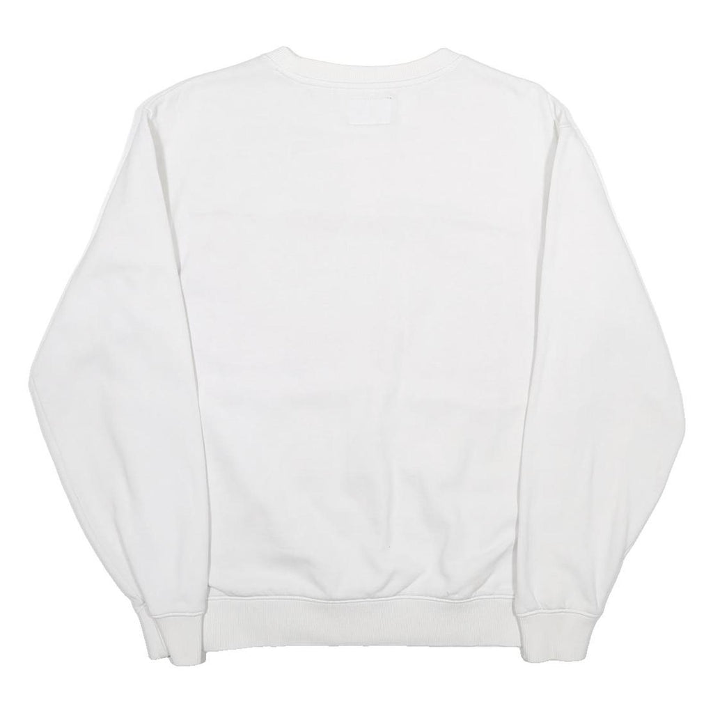 GUESS Mens White & Red Logo Crew Neck S Cotton Blend Sweatshirt Pullover