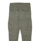 H&M Womens Cotton Blend Green Relaxed Cargo Trousers W28 L25 Drawstring