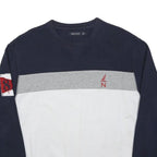 NAUTICA Mens Navy & Grey White Cotton Crew Neck Sweatshirt L Casual Style