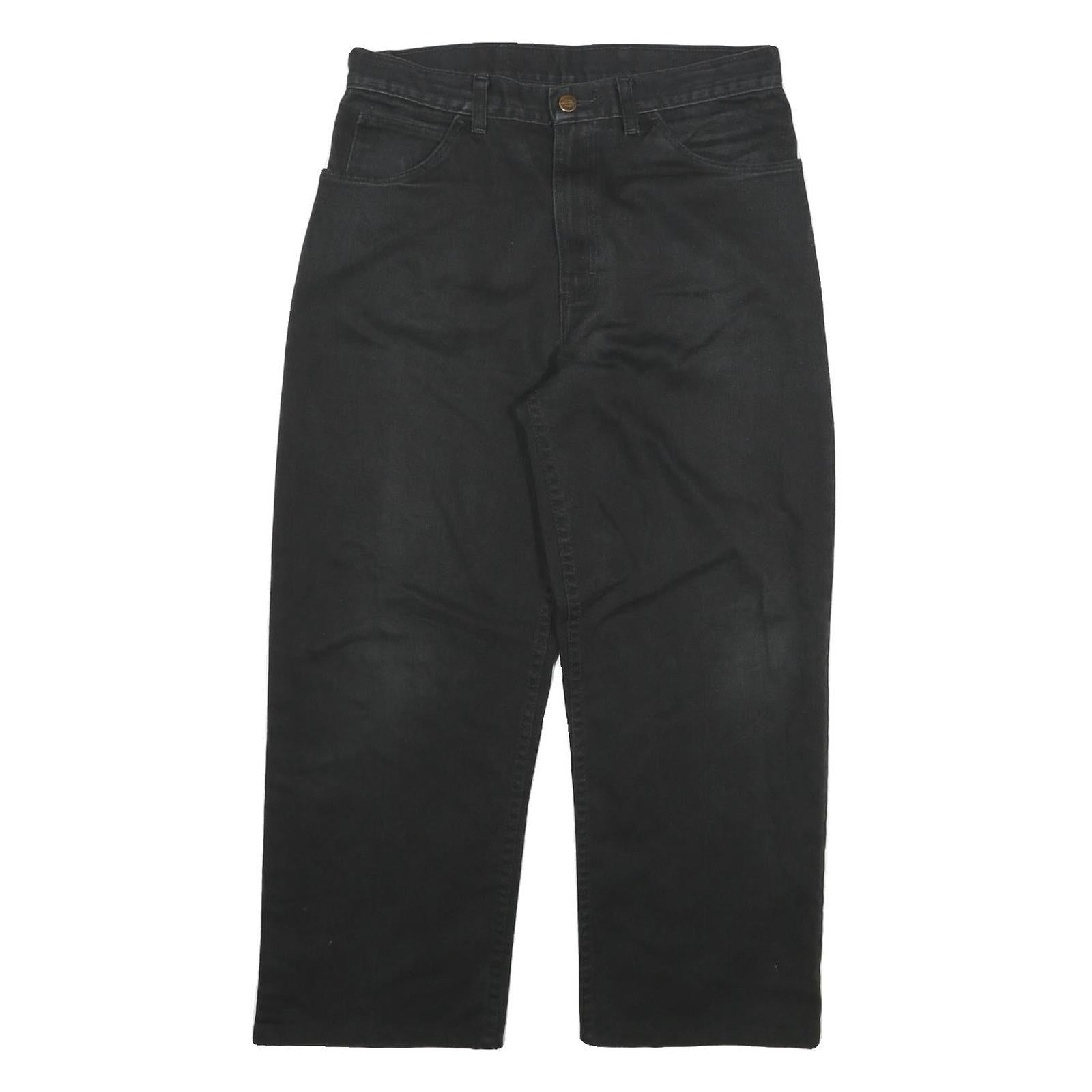 DICKIES Mens Jeans Black Relaxed Straight Denim Medium W30 L24 Workwear Pants