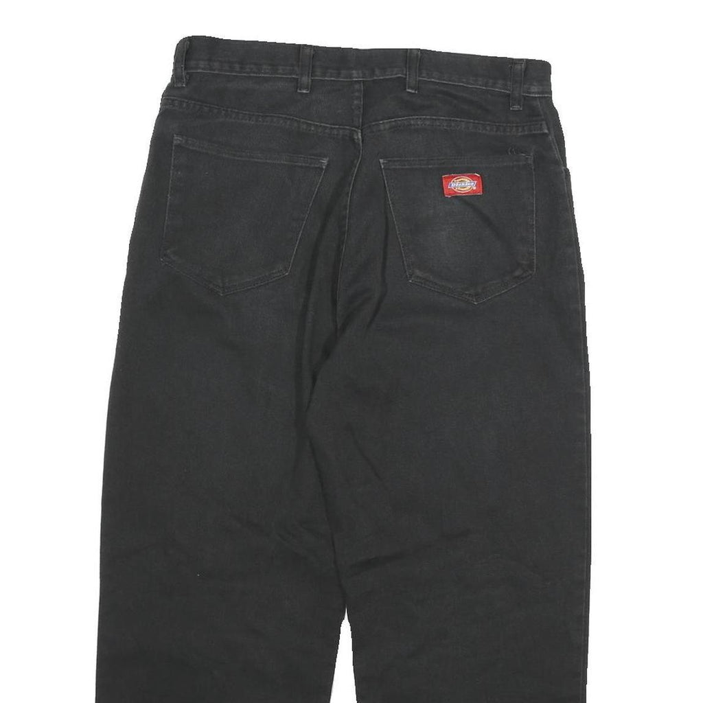 DICKIES Mens Jeans Black Relaxed Straight Denim Medium W30 L24 Workwear Pants