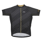 GORE Mens Black & Gold Cycling T-Shirt L Short Sleeve Zip Up Breathable