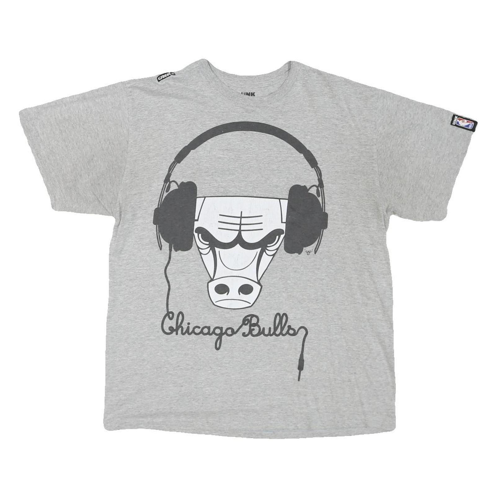 NBA Mens Grey Chicago Bulls Graphic T-Shirt M Short Sleeve Crew Neck Casual