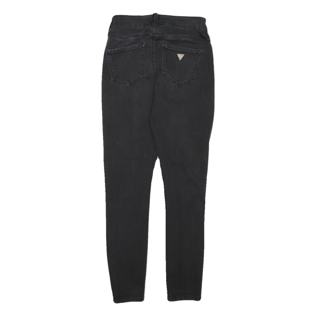 GUESS Womens Slim Fit Black Denim Skinny Jeans Cotton Blend Zip W22 L25