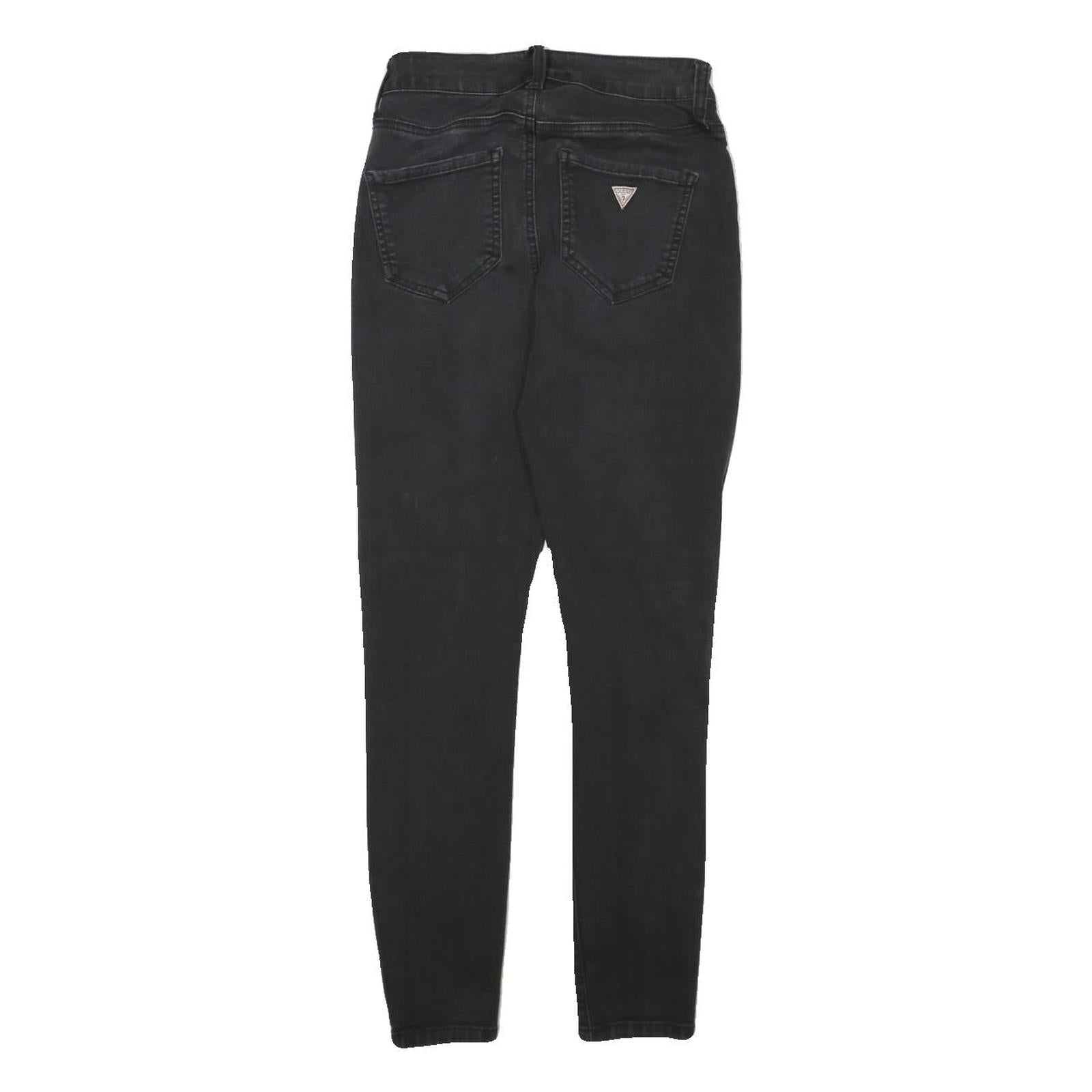 GUESS Womens Slim Fit Black Denim Skinny Jeans Cotton Blend Zip W22 L25