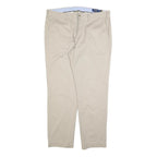 POLO RALPH LAUREN Mens Regular Fit Beige Cotton Blend Zip Trousers W38 L32