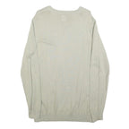 VOI JEANS Mens Cream Plain Cotton Crew Neck Basic Knit Jumper L Stylish Comfort