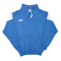 Mens Blue & White Tela Polyester Blend Sweatshirt S Pullover Drawstring Neck