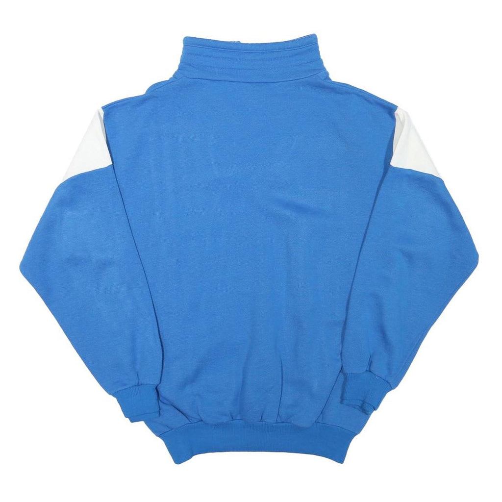 Mens Blue & White Tela Polyester Blend Sweatshirt S Pullover Drawstring Neck