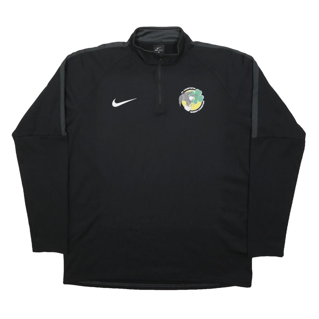 NIKE Mens Black 1/4 Zip XL Sports Sweatshirt Polyester Blend Training Top