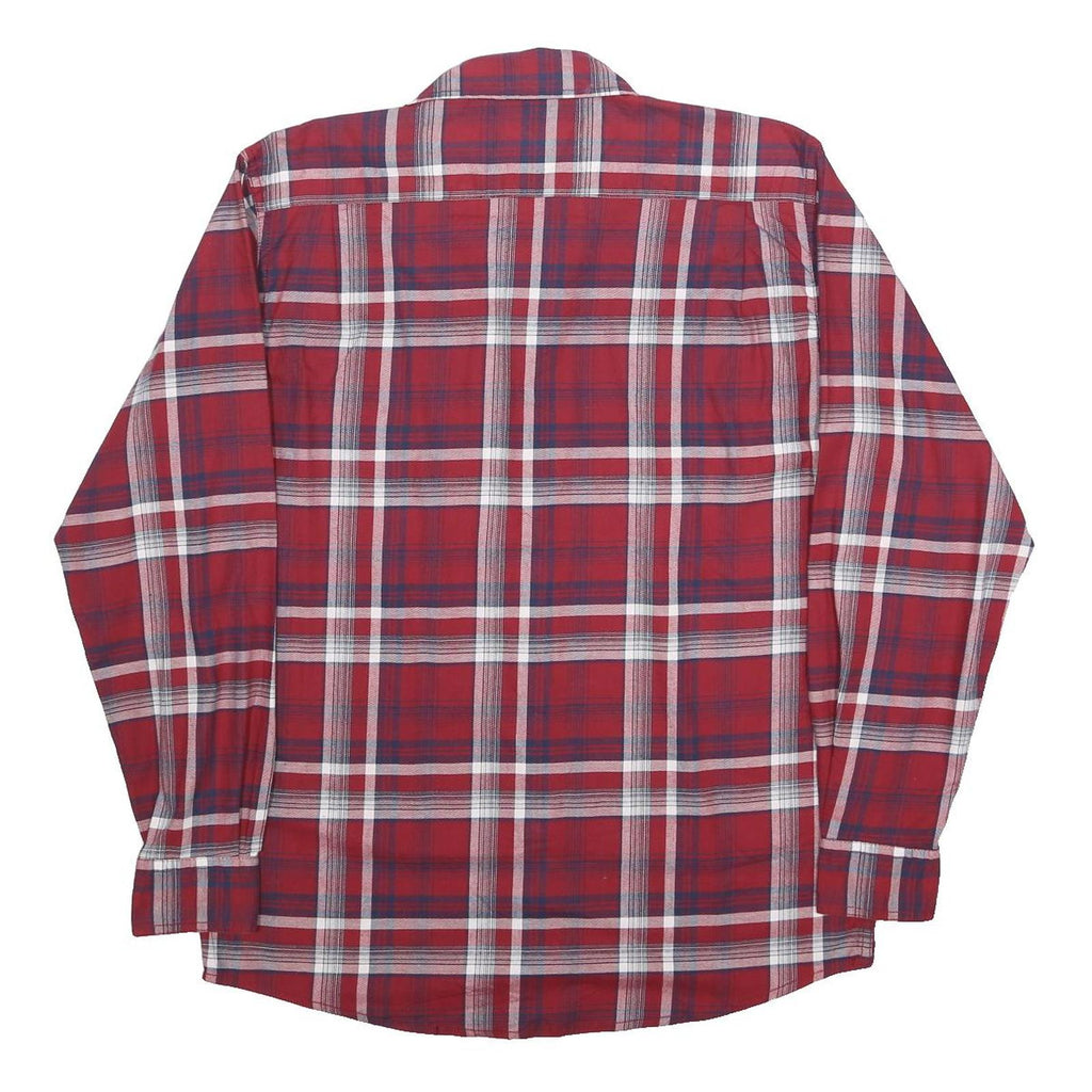 WRANGLER Mens Red & Blue Check Shirt M Casual Cotton Blend Long Sleeve Button