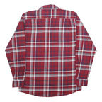 WRANGLER Mens Red & Blue Check Shirt M Casual Cotton Blend Long Sleeve Button