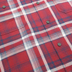 WRANGLER Mens Red & Blue Check Shirt M Casual Cotton Blend Long Sleeve Button