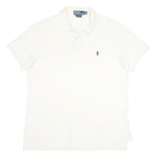 POLO RALPH LAUREN Mens White Polo Shirt L Classic Cotton Short Sleeve Plain