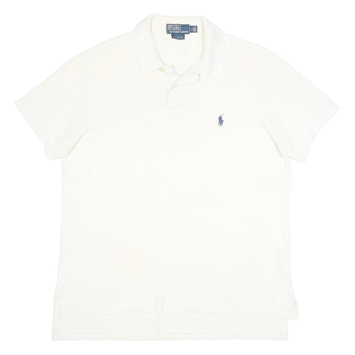 POLO RALPH LAUREN Mens White Polo Shirt L Classic Cotton Short Sleeve Plain