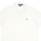 POLO RALPH LAUREN Mens White Polo Shirt L Classic Cotton Short Sleeve Plain