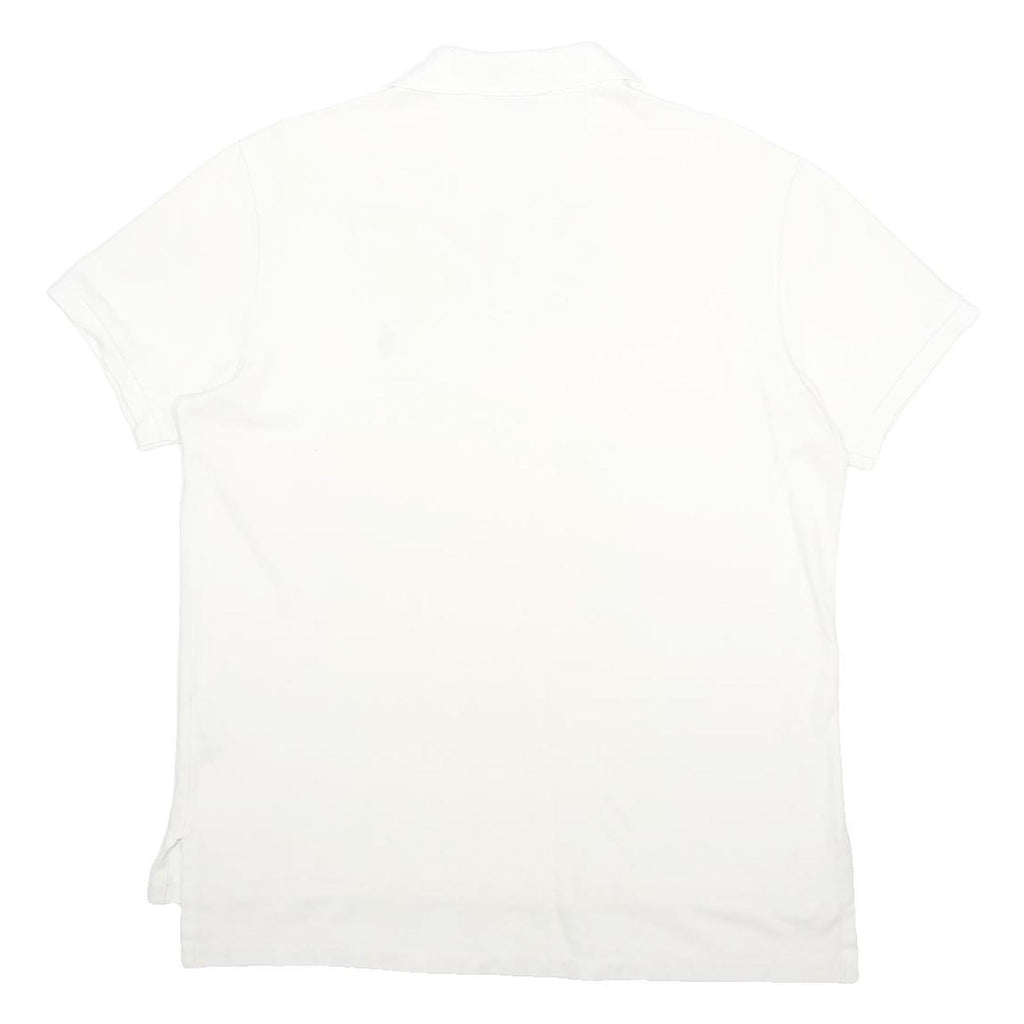 POLO RALPH LAUREN Mens White Polo Shirt L Classic Cotton Short Sleeve Plain