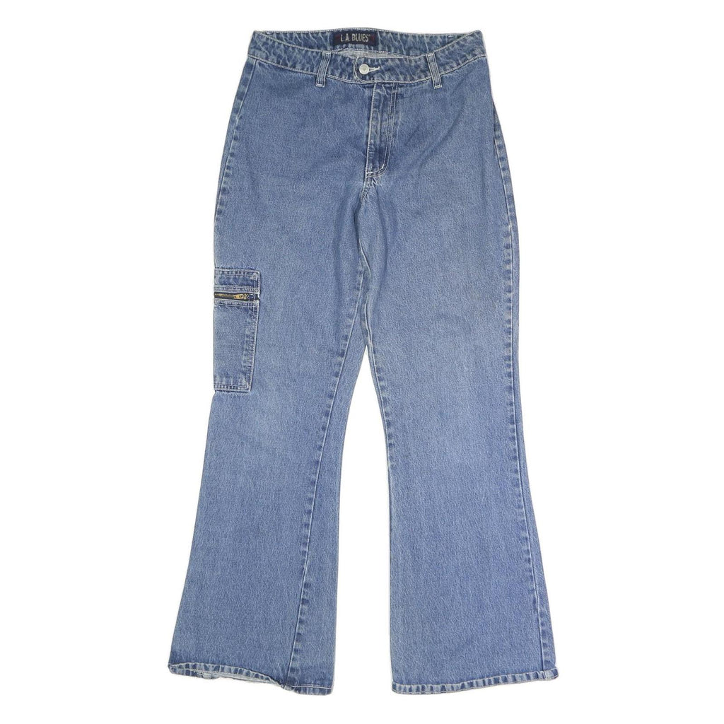 LA BLUES Womens Regular Fit Blue Denim Jeans W32 L31 Button Closure Straight Leg