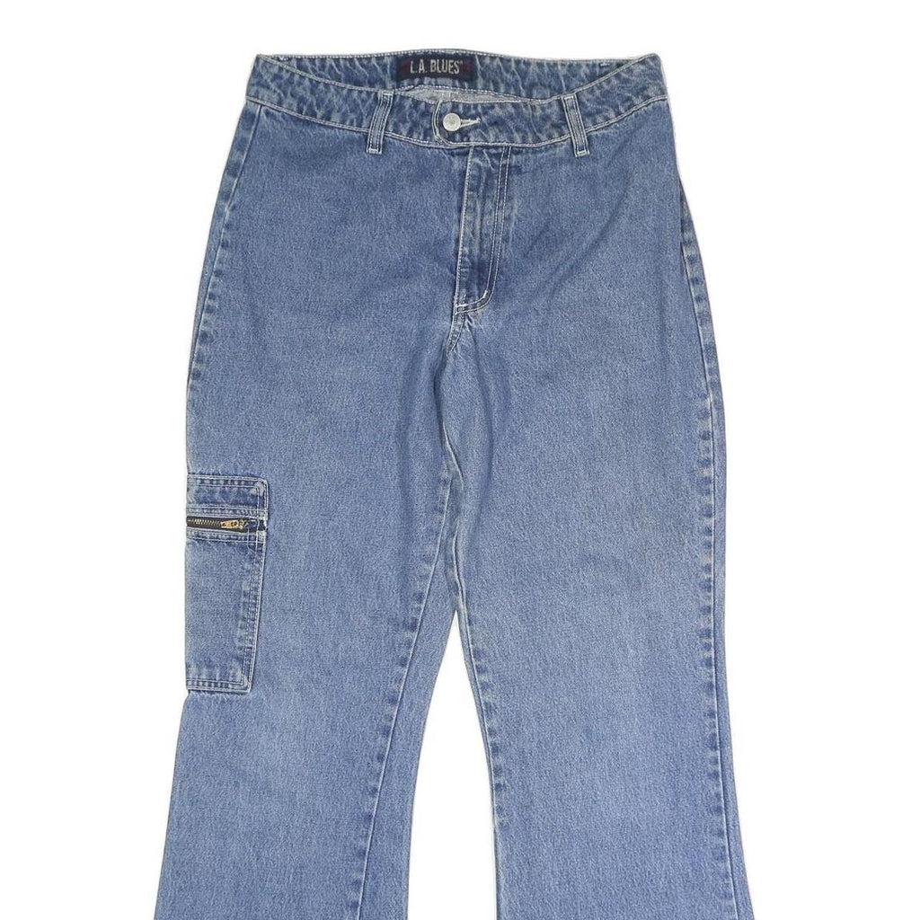 LA BLUES Womens Regular Fit Blue Denim Jeans W32 L31 Button Closure Straight Leg
