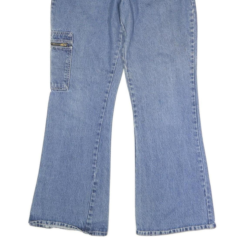 LA BLUES Womens Regular Fit Blue Denim Jeans W32 L31 Button Closure Straight Leg