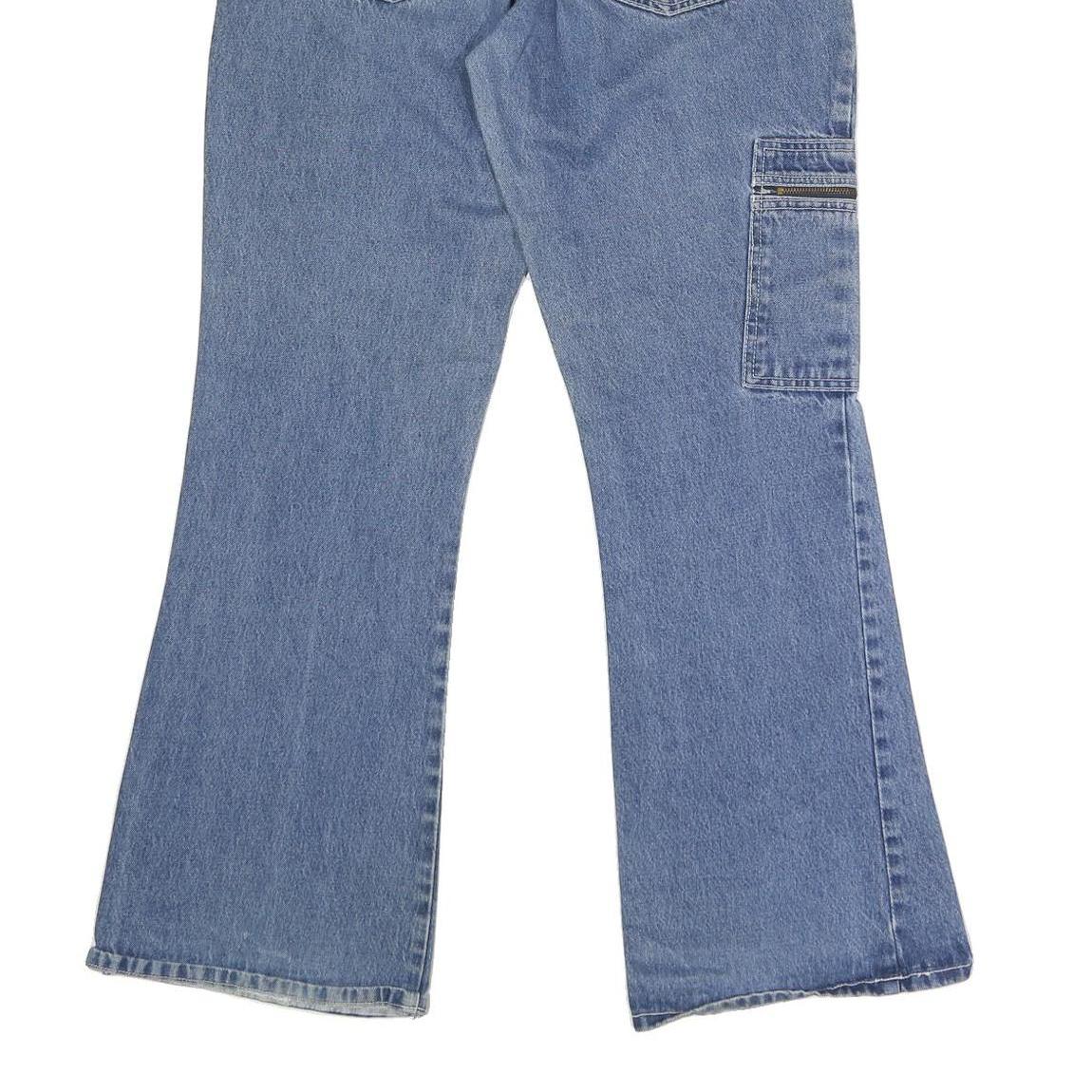 LA BLUES Womens Regular Fit Blue Denim Jeans W32 L31 Button Closure Straight Leg