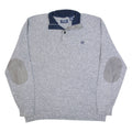 CHAPS Mens Jumper Grey 1/4 Zip Tight Knit XL
