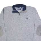 CHAPS Mens Jumper Grey 1/4 Zip Tight Knit XL