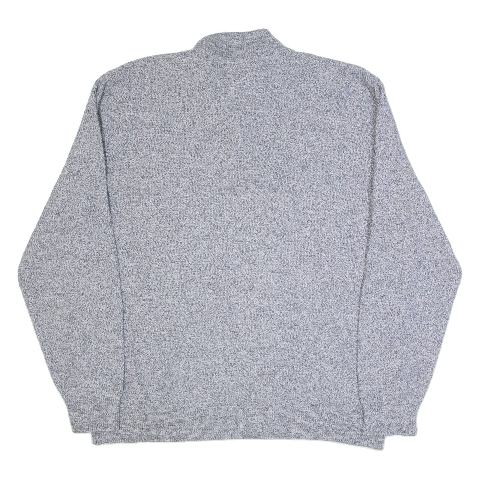 CHAPS Mens Jumper Grey 1/4 Zip Tight Knit XL