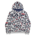 FILA Womens Grey 2XL All Over Print Hoodie Cotton Blend Casual Pullover
