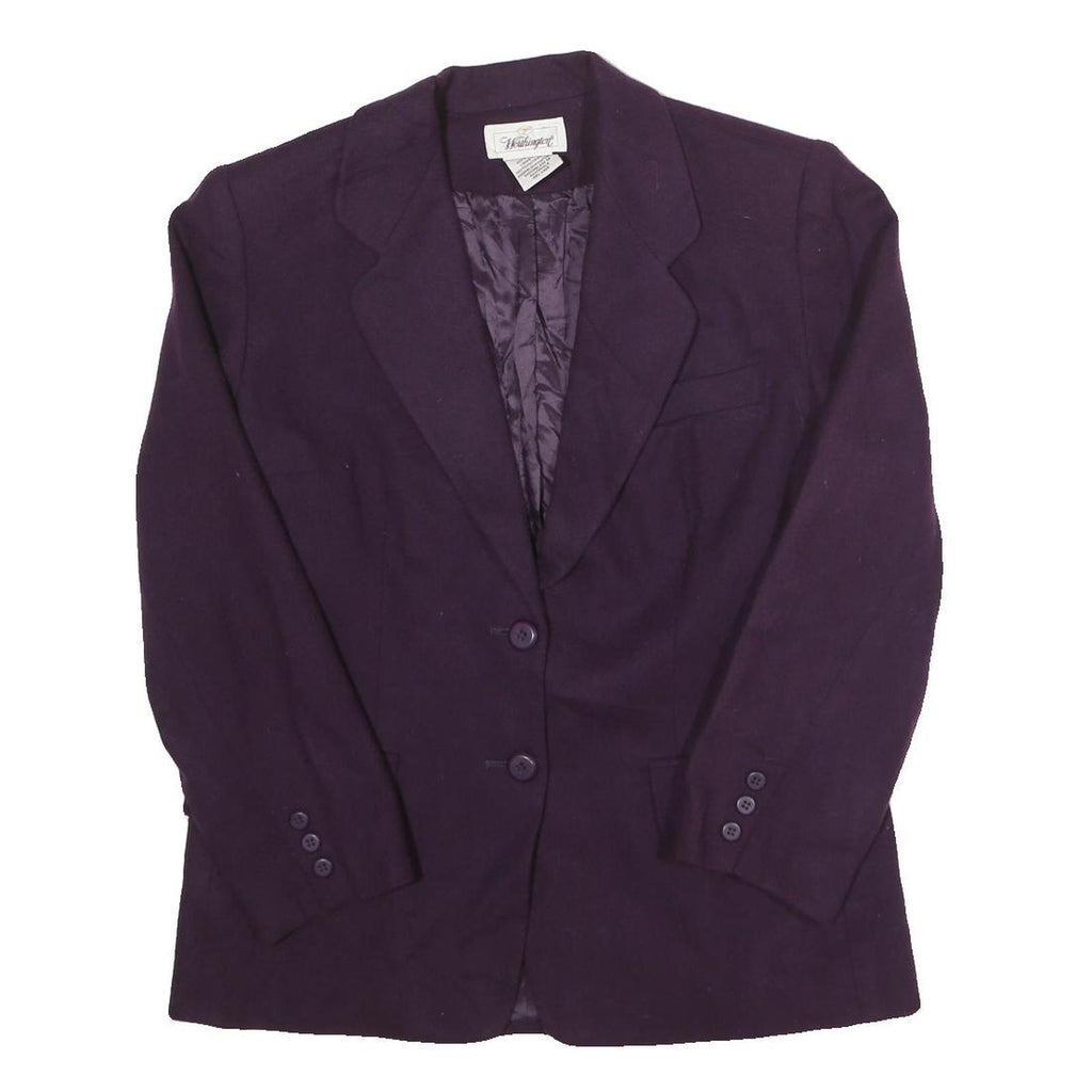WORTHINGTON Womens Purple Wool Classic Jacket UK 8 Button Closure Stand-Up