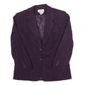 WORTHINGTON Womens Purple Wool Classic Jacket UK 8 Button Closure Stand-Up