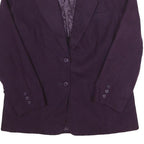 WORTHINGTON Womens Purple Wool Classic Jacket UK 8 Button Closure Stand-Up