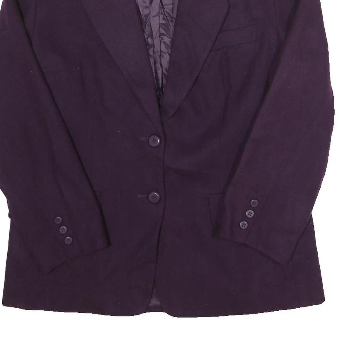 WORTHINGTON Womens Purple Wool Classic Jacket UK 8 Button Closure Stand-Up