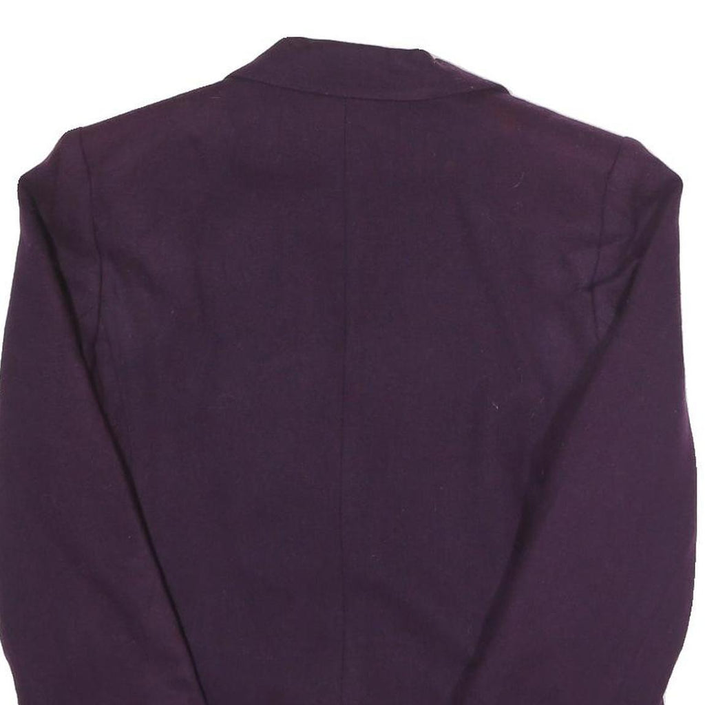 WORTHINGTON Womens Purple Wool Classic Jacket UK 8 Button Closure Stand-Up