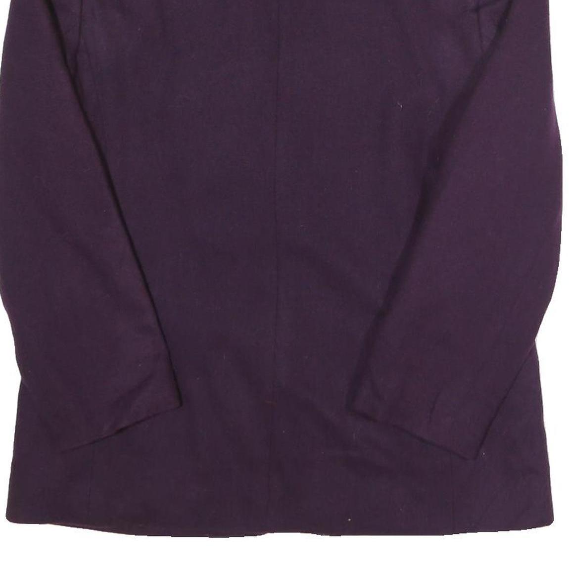 WORTHINGTON Womens Purple Wool Classic Jacket UK 8 Button Closure Stand-Up