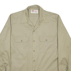 DICKIES Mens Beige Workwear Cotton Blend Shirt XL Pocket Button Front