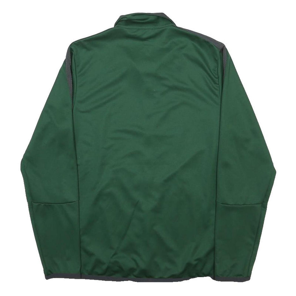 NIKE Mens Green & Grey Track Jacket S Polyester Zip Activewear Sportswear