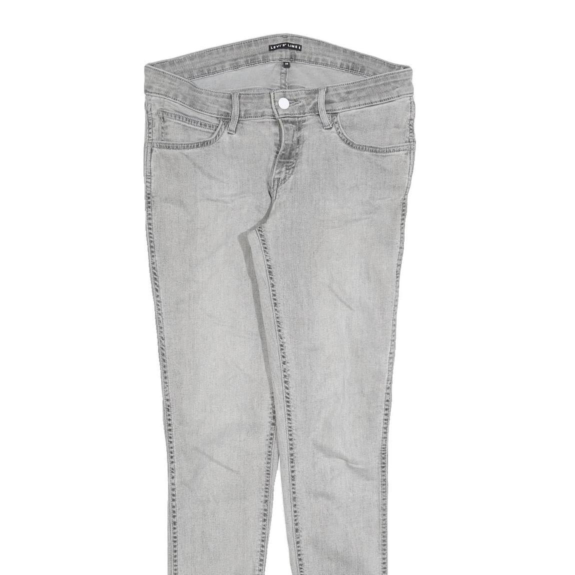 LEVI'S Womens Slim Grey Denim Skinny Jeans Cotton Blend W30 L32 Zip Fastening