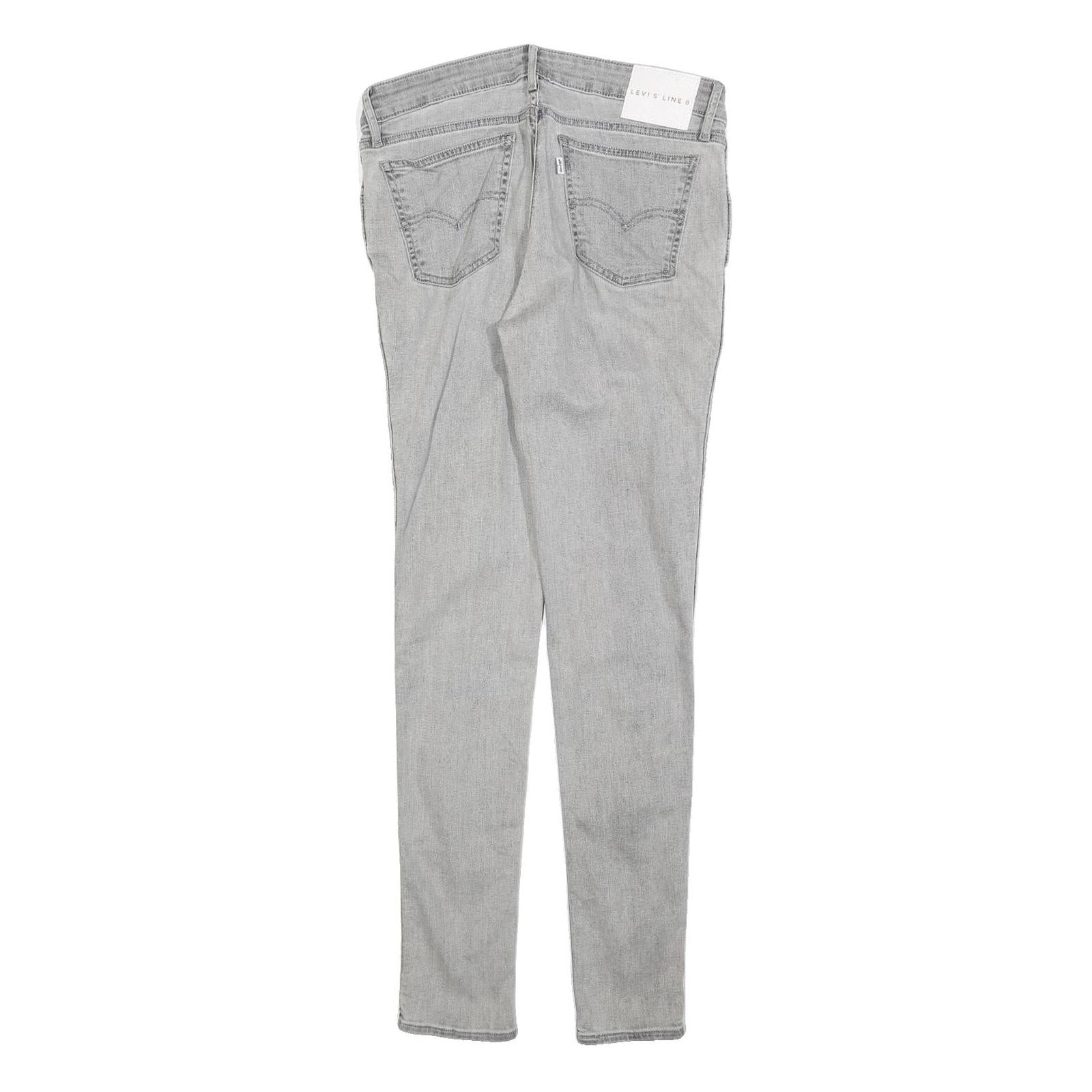 LEVI'S Womens Slim Grey Denim Skinny Jeans Cotton Blend W30 L32 Zip Fastening